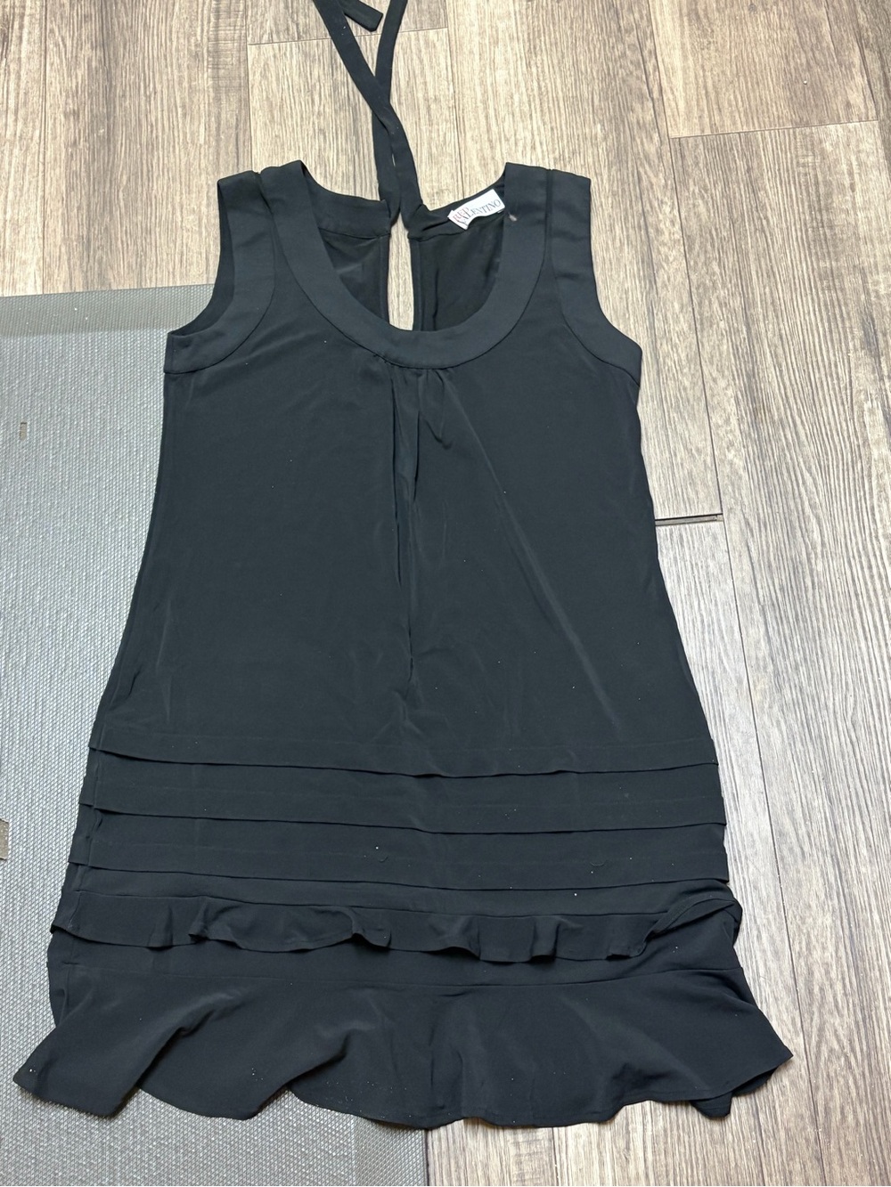(#O) REDValentino Black Ruffle Sleeveless Stretch Dress Made in Italy - Picture 7 of 9